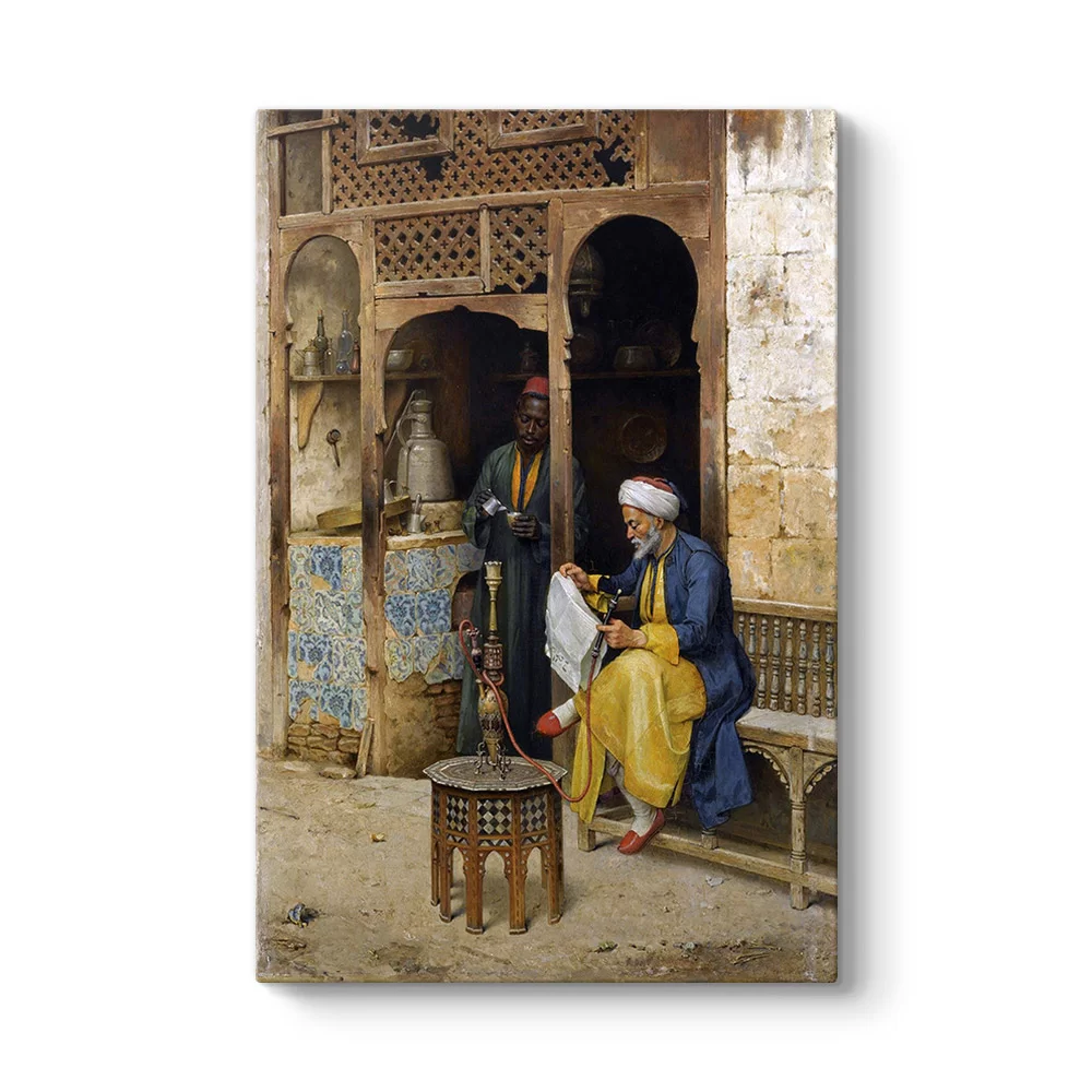 Kahire Kahvesi ve Nargile Kanvas Tablo - Model 2